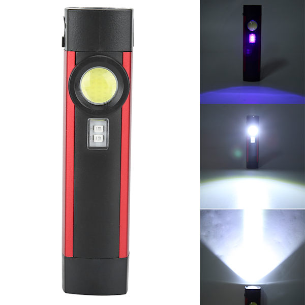 Bærbar COB Lilla Lys LED Lommelygte Mini Magnet Lommelygte 4 Tilstande USB Genopladelig Arbejdslampe 5W