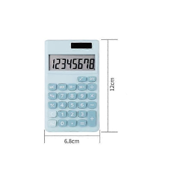 Lommeregnere til Skolebrug, Slikfarvet Sød Lommeregner Solar 8-Bit Mini Bærbar Studentercomputer Stor Skærm Knapcellebatterier Solenergi