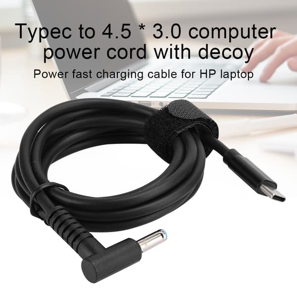 DC Laddningskabel PD Dator Strömkabel Notebook Tillbehör Typ C till 4.5 x 3.0 med Decoy