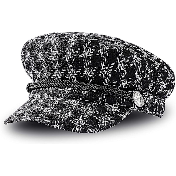 Damberet - Modehatt, Casual, Retro, Snygg, Vinterhatt för Kvinna (M, 56-58cm), Svart, 1 Styck