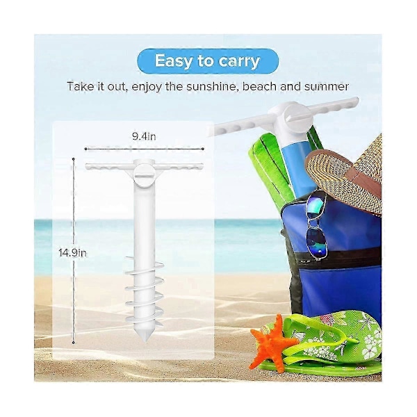 5 Spin Strandparasolfod med Krogindsatser Spiral Parasoludstyr Parasol Jordanker Trav