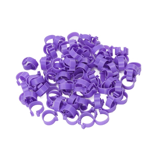 100 kpl Kana Jalka Rengas Ankka Kana Hanhi Jalat Renkaat Leike Siipikarjan Jalka Rengas Maatalouden Työkalut Violetti 16mm/0.63in