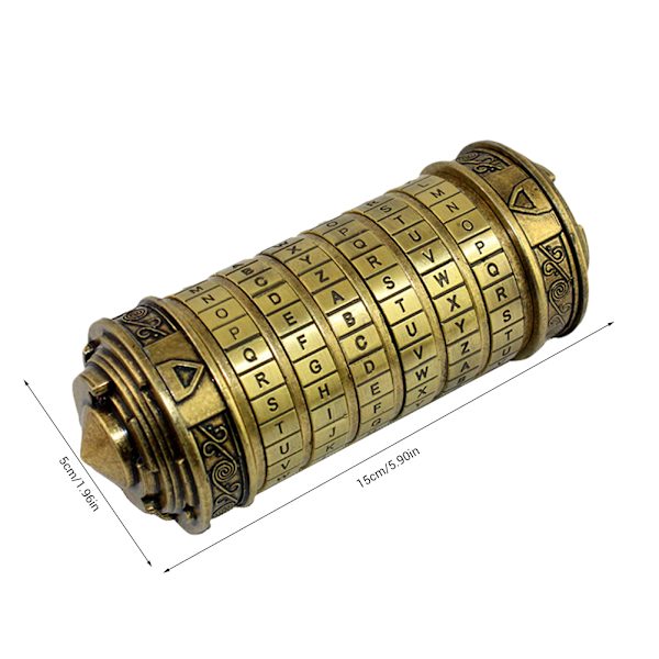 Låsleksaker Metall Cryptex Lås Retro Bröllop Alla hjärtans dag Present Brev Lösenord Cylinder Bröllop Alla hjärtans dag Present
