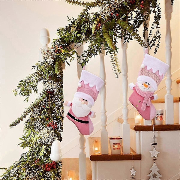 Julstrumpor Barnpresent Godispåse Jultomte - Strumpor Hängande Julgransprydnad