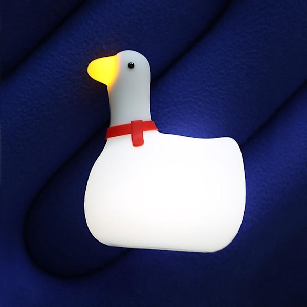Gooses Portabel Nattlampa Mjuk Silikon LED-lampa med Touchsensor Timer USB Uppladdningsbar Djur Smart Nattlampa Ögonskydd