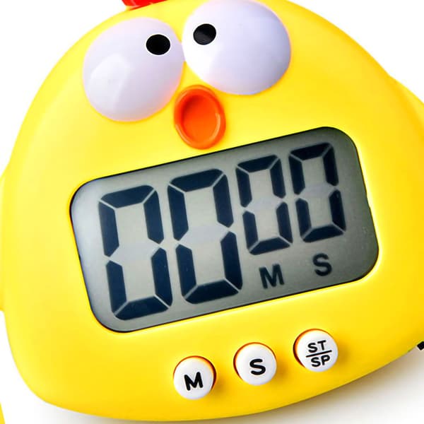 Dyre-timer, magnetisk digital 100-minutters nedtællingstimer med batteri til køkken, sød kylling