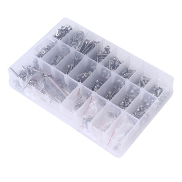1080 stk/sett M2 M3 M4 Skrue Mutter Pakning Kit Rustfritt Stål Hex Socket Hode Cap Feste Assortert for Biler Lastebiler Skip