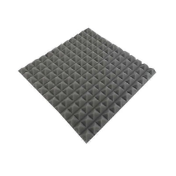 24 st 300x300x25mm Studio Akustikskum Ljuddämpande Svamp Pyramid Ljudisolerande Grå Hög Densitet