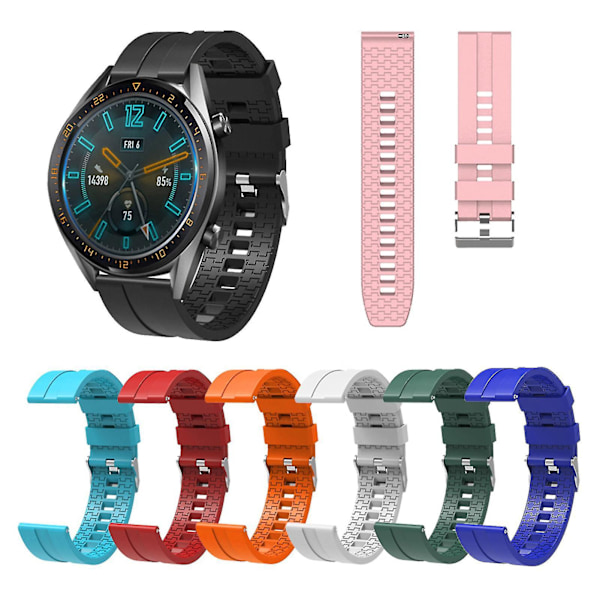 Vattentät 22mm vit silikonklockarmband för Huawei GT/2 Pro