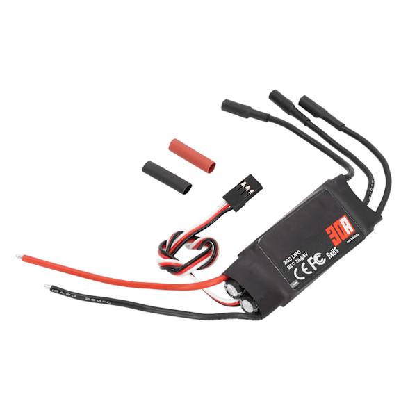 30A RC-lentokoneen harjaton ESC-nopeudensäädin 3,5 mm banaanipistokkeella hitsattu 5V 2A BEC-lähtö RC-lentokoneille