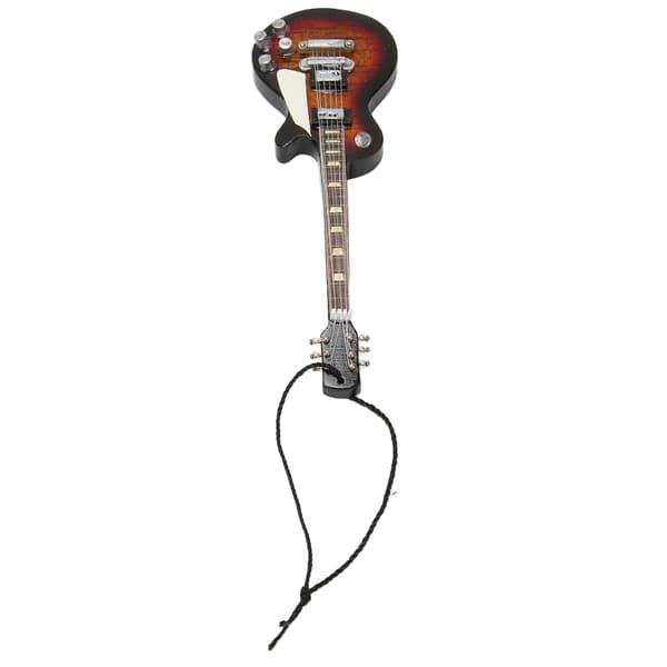 Miniatyr elgitarr modell utsökt trägitarrprydnad för musikfestival bröllopsfestdekoration