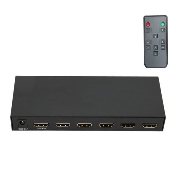 Ljudextraktor 5-portars stöd 4K 60Hz UHD Auto EDID HDR HD Multimedia Interface Switch Ljuddelare med ARC 100‑240V EU-kontakt