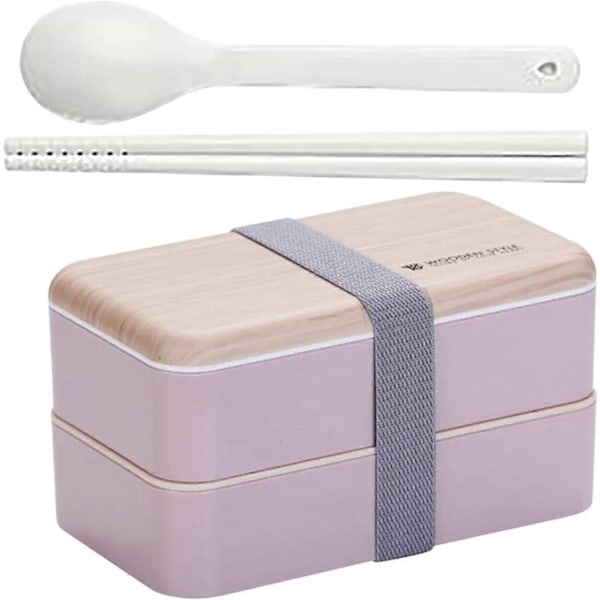Rosa Bento Matlåda för Barn och Vuxna, 1200ml 2 Lager Matlåda med Fack