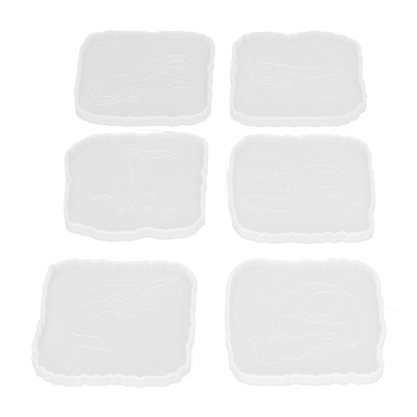 DIY-produktion af coaster-form 6 formstøbte fint håndværk letvægts silikone coaster-form