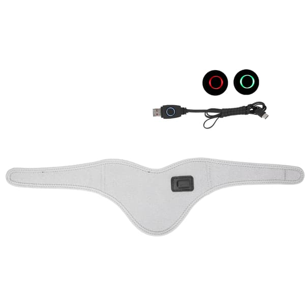 Uppvärmd halsduk för att lindra nacksmärta, värmeterapi, justerbar USB-uppvärmd cervikal krage, grå