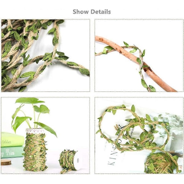 Konstgjorda rullar Vinrankor Blad Vinranka Girlang Löv Konstgjorda Löv Dekoration för Bröllop/Fest/Hem/Trädgårdsdekoration/Krans DIY Hantverk
