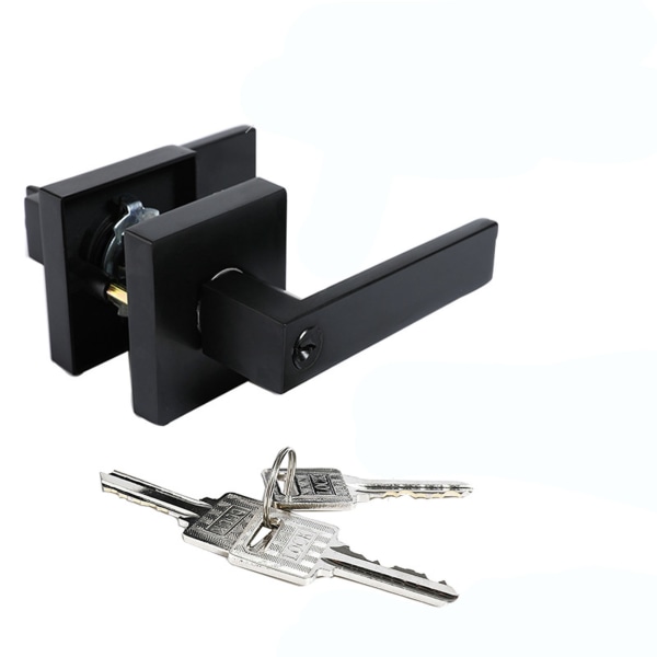 1 sæt matsort indvendig lås dørhåndtag med nøgle Heavy Duty zinklegering Håndtag lås dørhåndtag til 35-50 cm
