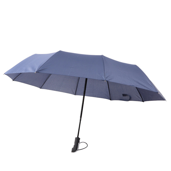 10 Rib Fuldautomatisk Paraply Mænd Business Automatisk Sammenklappelig Rejse Paraply til Regn Sol Navy Blå 58.5x10k