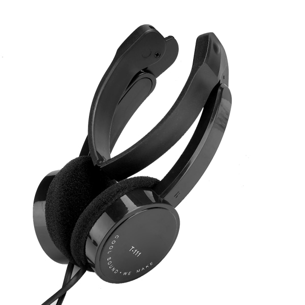 Sammenfoldelig Stereo Headset Børnehovedtelefon med mikrofon til Smartphone Tablet Sort