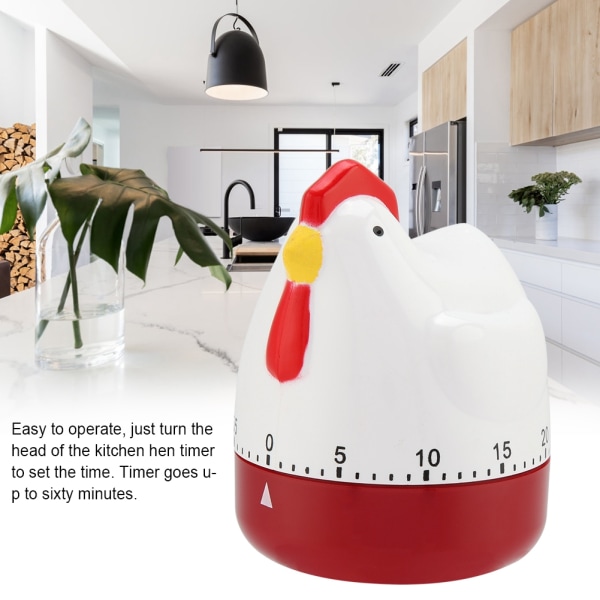 Lovely Chicken Timer Mekanisk Kjøkken Matlaging Vekkerklokke for Home Decor Timing Påminnelse