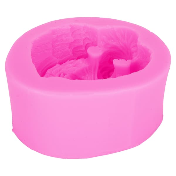Professionel silikone sæbe lysform DIY kage chokolade epoxyharpiks håndværksform (pink)