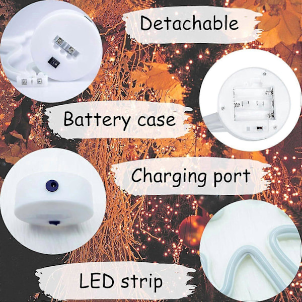 Ghost Neon Nattlampe LED Skilt USB/Batteridrevet Ghost Dekorasjon Halloween Party Dekorasjon.