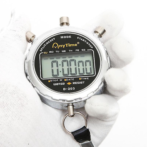 Digitalt Stopur, Vandtæt 1/100 Sekunds Nøjagtighed Timer, Lomme Vækkeur til Fodboldtræning 47*58*15mm