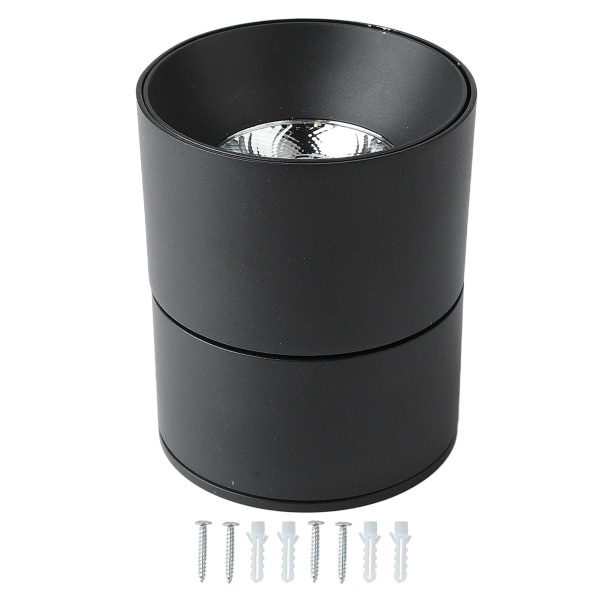 Overflatemontert antirefleks LED-taklys 110 til 240V sammenleggbar roterende spotlight for stue svart