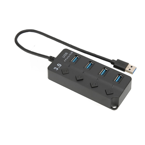 USB 3.0 HUB 4 porter USB3.0 Maksimalt 5 Gbps Stabil overføring Plug and Play Tidsbesparende USB Splitter for Win OS X