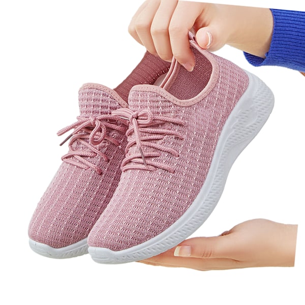 Kvinners Gåsko Lettvekt Casual Løpesko Lav Topp Pustende Overdel Anti Skli Sport Sneakers Vår Høst Stil Rosa Størrelse 36