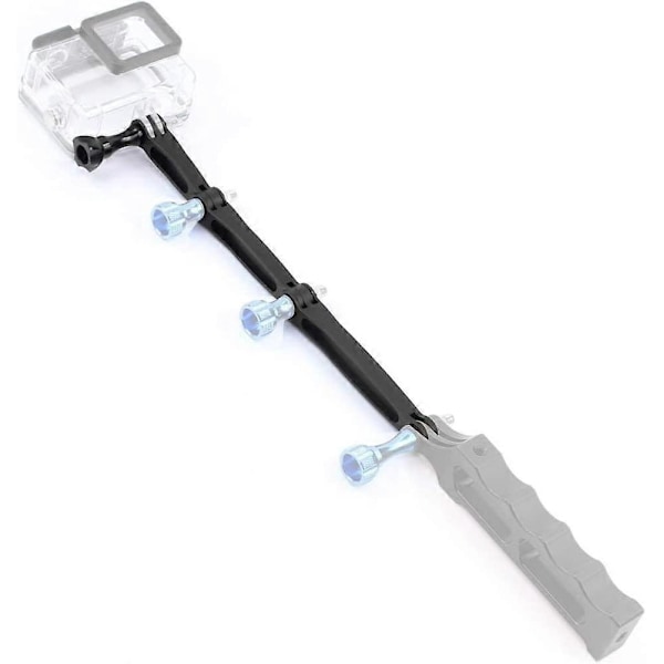3-i-1 Förlängningsarm med Vridfunktion i Aluminiumlegering - Justerbart Monopodfäste för GoPro Hero 4 5 6 7 8 9 Black Silver Session, AKASO/Campark/YI och Andra Kameror