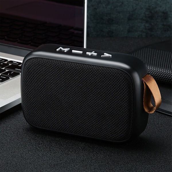 Mini Bluetooth kaiutin Stereo Subwoofer Tuki Muistikortti Kannettava langaton kaiutin käsihihnalla Musta