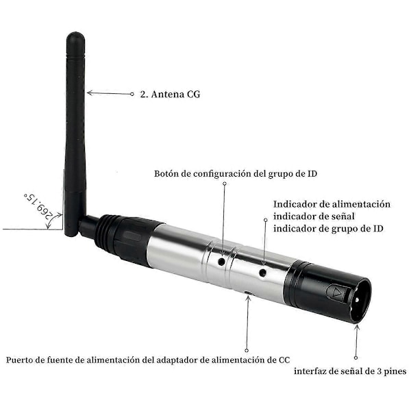 Trådløs DMX512 Sender Modtager EU Stik