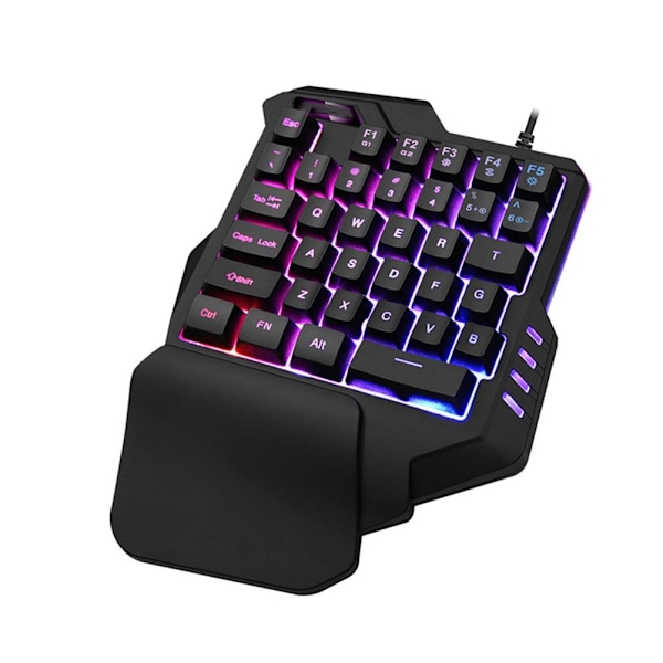 Enhandsmekanisk speltangentbord RGB-bakgrundsbelyst bärbar minispelsnumrerat spelkontroll för PC PS4 Xbox Gamer