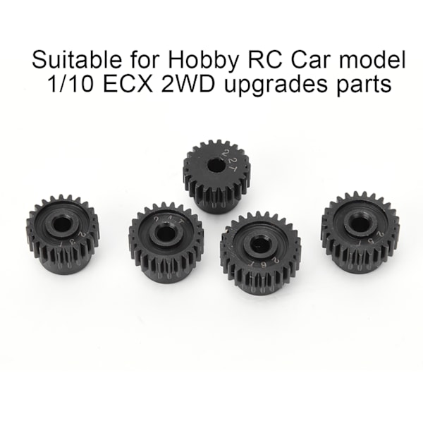48P Pinion Gear Sæt 22T 23T 24T 25T 26T RC Bilreservedele Opgraderingstilbehør Sort
