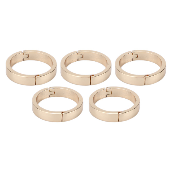 5 stk. runde karabinhager i holdbar legering, tilbehør til løse spiralnotesbøger, ydre diameter 30 mm, indre diameter 25 mm