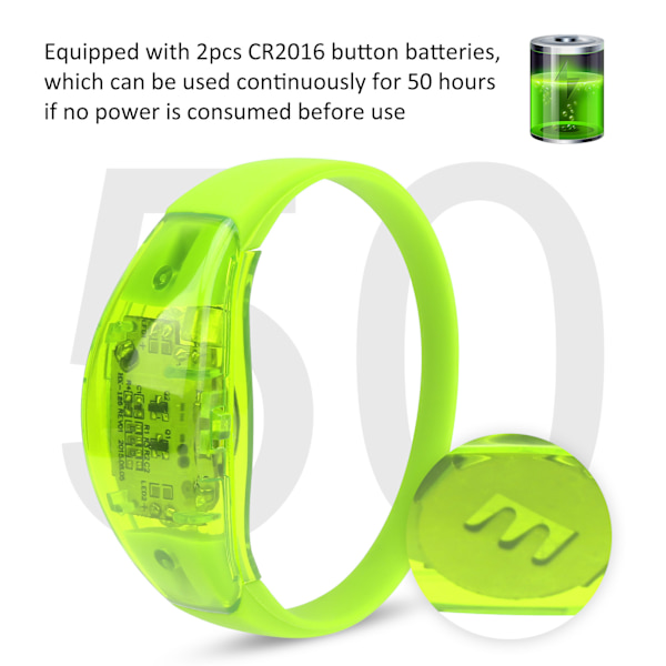 Night Running LED-armbånd Lydkontrol Lyser op Silikone Blinkende Armbånd til PartyGreen