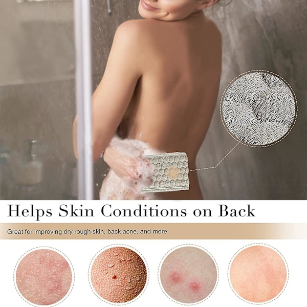 Exfolierande Ryggskrubbare Svamp Pad Set För Dusch, Bad Duschskrubbare