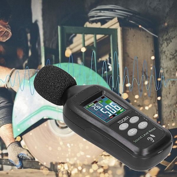 Bærbar Digital Lydniveau Måler 35db-135db Decibel Måler LCD Display Digital Lydniveau Måler Monitor