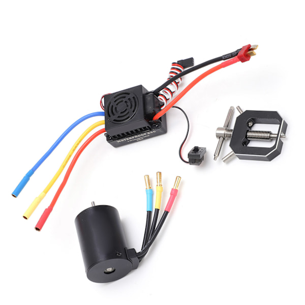 3650 4300KV Vandtæt Børsteløs Motor med 60A ESC Motor Tandhjul Geartræk Fjerner Combo Sæt til 1/10 1/8 RC Bil