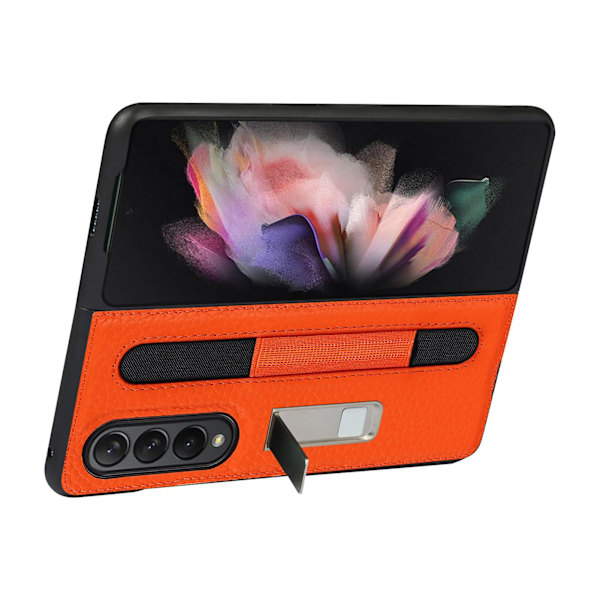 Kotelo, joka sopii Galaxy Z Fold 3 5G -puhelimeen, kynänpidikkeellä, liukastumaton, iskunkestävä nahkainen puhelimen suojus