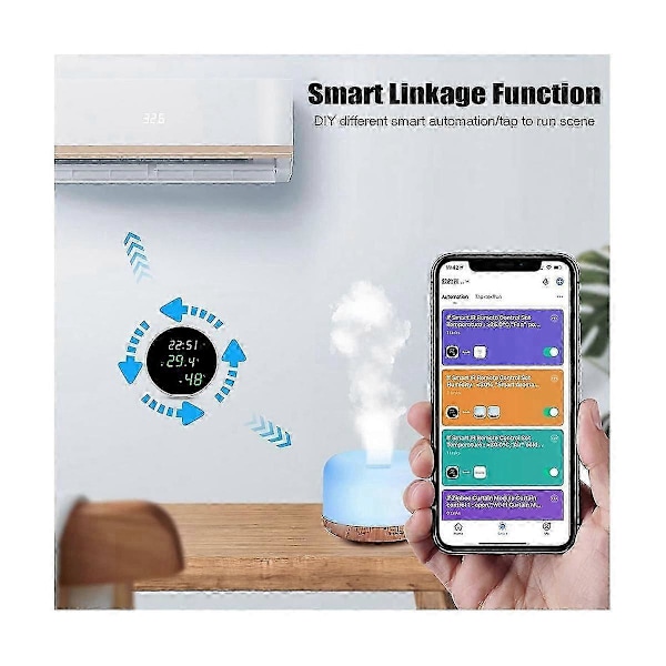 WiFi Rum Termometer Indendørs Hygrometer: Smart Temperatur Fugtighedsmåler med LED Baggrundsbelyst Display