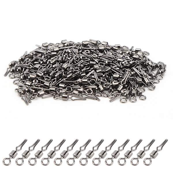 American Style Metal SubLine Clip Fishhook Swivel Quick Connector - Lille fiskegrej 6#