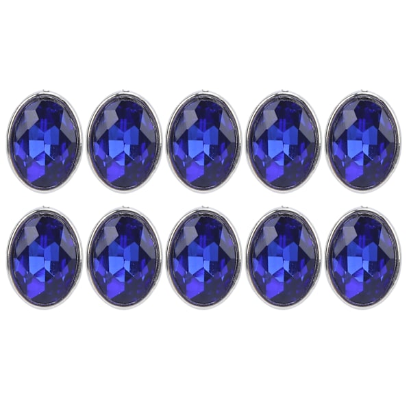10 st klorhinestone 10x14mm oval klofri kantning okrokade kläder väskor skor hattar handsydda accessoarer (blå)