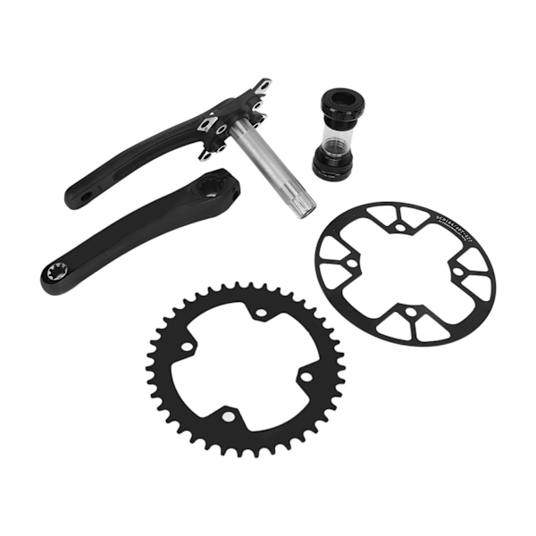 Bike Hollow Crankset Udskiftning Krank Arm Sæt med BB Bundbeslag 40T Positiv Negativ Tænder Kædehjul 40‑42T Beskyttelseskæde