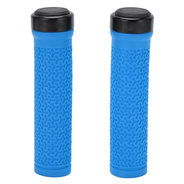 1 Pair Anti Slip Bicycle Handle Grip Rubber Handlebar Grips Cover Cycling Replacement Parts for Road Mountain BikesBlue