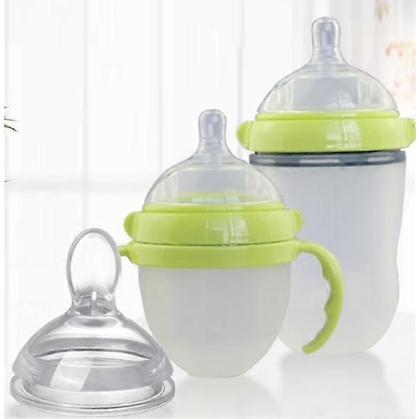 Vihreä 2 kpl 150 ml joustava juomapilli oppimismuki vauvalle, vauvan tarvikkeet, juomapilli, ankannokka, lasten juomamaito, leveä suuaukko, tukehtumista estävä silikoni