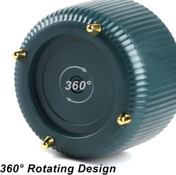 360° roterende skrivebordsorganisator med penneholder og 5 rum, ideel til hjem og kontor.