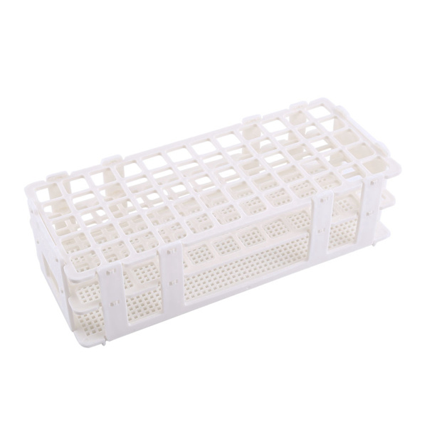 1 stk. reagensglasstativ i plast med 60 huller, holder, opbevaringsstativ, laboratorium, 3 lag, 16 mm hul