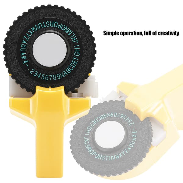 Mini Manuel Tape Maker Dekorativ Farvet ABS 3D Prægetape 9mm til Håndbog Gul
